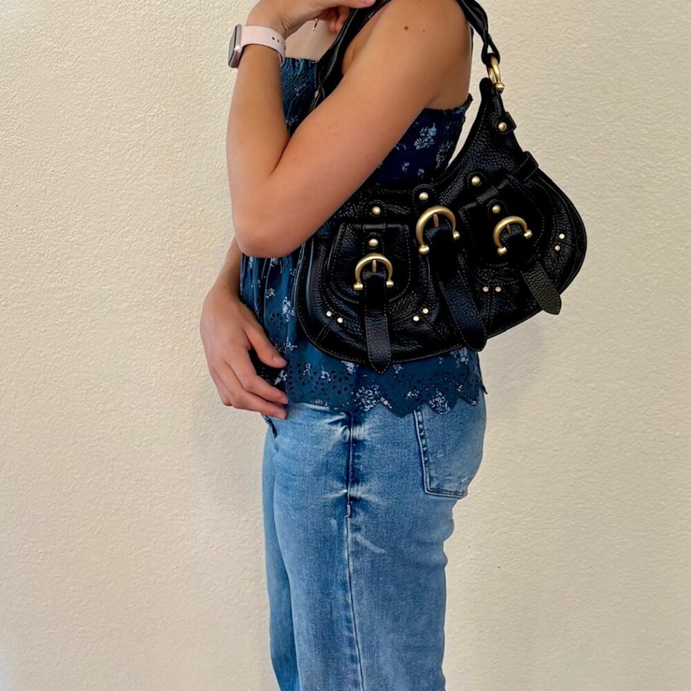 Coccinelle Black Leather Shoulder Bag – Unused Italian Luxury - Picture 12 of 12